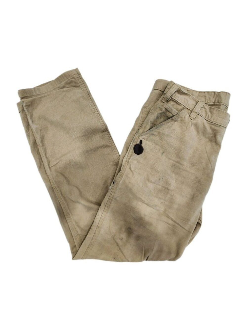 Carhartt Trashed Relaxed Straight Mens 36x34 Canvas Work Pants Tan  BN2291-M